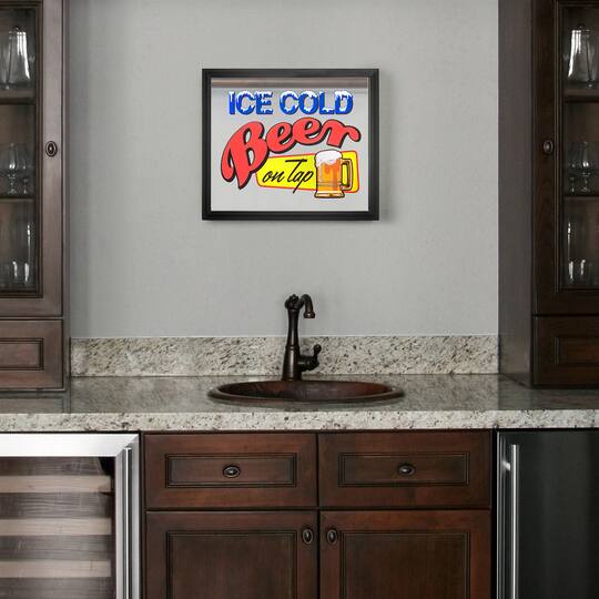 Ice Cold Beer On Tap Printed Accent Mirror